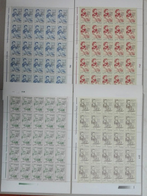 TIMBRE ROMANIA LP1440/1997 Centenar expeditia BELGICA -Set 4 coli 25 timbre MNH foto