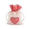 Saculet cadouri, motiv inimioara rosie 12,5 x 17,5 cm Ecru
