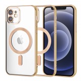 Husa MagSafe pentru Apple iPhone 12, Techsuit, Luxury Crystal, Aurie