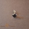 Cercel Unisex Argint 925 cu Cristal Zirconia Negru Rotund, 7 mm, SaraTremo