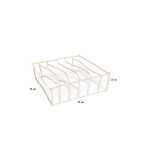 Organizator de dulap sau sertar cu 6 compartimente pentru lenjerie intima, alb 32 cm x 32 cm x 12 cm, Oem