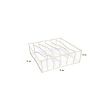 Organizator de dulap sau sertar cu 6 compartimente pentru lenjerie intima, alb 32 cm x 32 cm x 12 cm