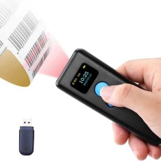 Cititor coduri bare Bluetooth 1D portabil, receiver USB, Android iOS USB, ARM 32, 16MB, display 0.96 inch