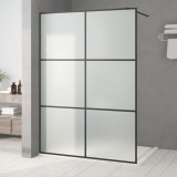 Cabina Dus Walk-in vidaXL, 140x195 cm, Sticla ESG Mata, Negru, Perete Dus Fix, Paravan Dus, Profil Aluminiu, Rezistent Apa