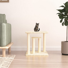 Stalpi de zgariat pentru pisici cu platforme, crem, 50 cm GartenMobel Dekor