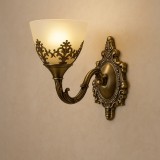 Aplica De Perete Clasica, Finisaj Bronz Antichizat Cu Decoratiuni Vintage, 1 X E27, L220X220X230Mm