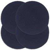 Cumpara ieftin Naproane, 4 buc., bleumarin, 38 cm, rotund, simplu, bumbac