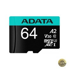 Card Memorie microSDXC Adata 64Gb Clasa 10 / UHS-1 U3 Cu Adaptor AUSDX64GUI3V30SA2-RA1