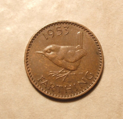 ANGLIA FARTHING 1953 VRABIUTA foto