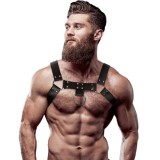 FETISH SUBMISSIVE ATTITUDE - MEN&#039;S ECO-LEATHER CHEST HARNESS