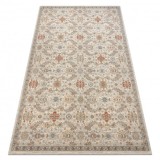 Covor de lana SOHO 477.07.LA110 OSTA - Flori, cadru, natural bej / teracotă, 240x340 cm