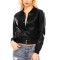 U599-1 Jacheta din imitatie piele cu elastic in talie