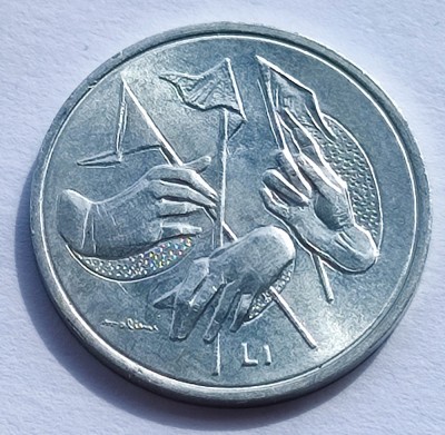 234. Moneda San Marino 1 lira 1976 foto