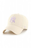47 brand sapca MLB New York Yankees culoarea bej, cu imprimeu, B-NLRGW17GWS-NTP