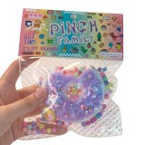 Jucarie antistres squishy, flippy, cu revenire lenta, model gogoasa, 6x6 cm, 99g, ambalaj transparent, mov