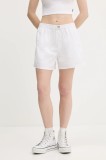 Vans pantaloni scurți culoarea alb, cu imprimeu, high waist, VN000MBCWHT1