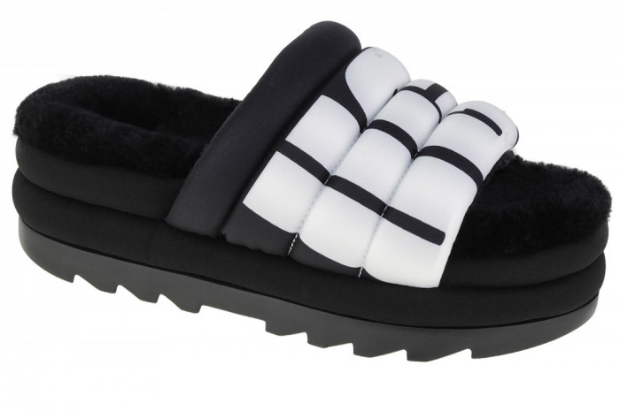 Papuci UGG Maxi Slide Logo 1127067-BLK negru
