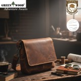 Geanta de umar barbati din piele naturala Greenwood&reg; Ralf: Ideala pentru tableta, Documente A5, 29x23x8 cm