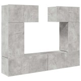Cumpara ieftin Set de dulapuri TV, 6 piese, gri beton, lemn prelucrat