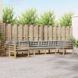 vidaXL Set de canapele de exterior cu pernă 7 pcs Alb și gri deschis 3386955