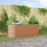 VidaXL Strat &icirc;nălțat de grădină Maro 240 x 80 x 81 cm Oțel