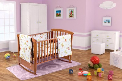 Set patut bebe, Somnart, cearceaf cu elastic pentru saltea 60x120x10, pernuta 37&amp;times;55, pilota 100&amp;times;105, aparatori 180x45, model Jungle Relax KipRoom foto