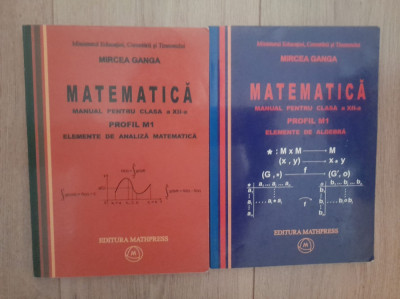 Mircea Ganga - Matematica Manual pentru clasa a XII-a, profil M1 (2 volume) foto