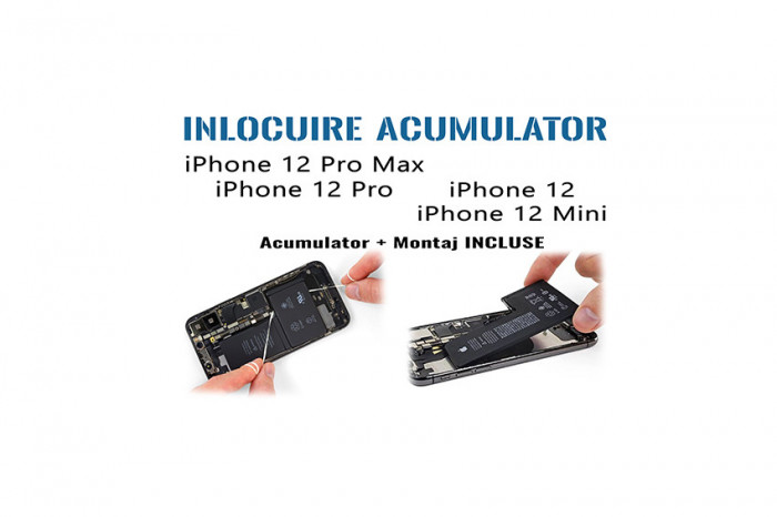 Inlocuire acumulator iPhone 12 Pro Max iPhone 12 Pro iPhone 12 iPhone 12 Mini