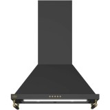 Hota decorativa Beko BHCP65422BBH, Putere de absorbtie 415 mc/h, 3 trepte de viteza, Iluminare LED, 60 cm, Antracit