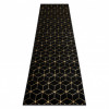 Modern GLOSS covor, traversa 409C 86 Cub stilat, glamour, art deco negru / aur, 60x200 cm