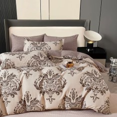 LENJERIE DE PAT PERCALLE IMPRIMAT (PRC115) - king size 6 piese cu husa