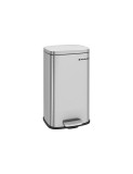 Cumpara ieftin Cos de gunoi pentru bucatarie, Songmics, 30L, Soft Close, Silver