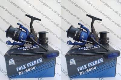 SET 2 Mulinete WindbBlade FOLK Feeder BLUE BL5000 8 rulmenti tambur Long Cast foto
