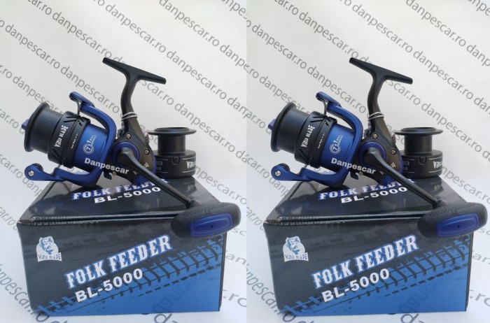 SET 2 Mulinete WindbBlade FOLK Feeder BLUE BL5000 8 rulmenti tambur Long Cast