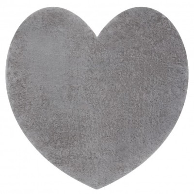 Covor lavabil modern SHAPE 3105 inima shaggy - gri, antiderapant, 80x80 cm foto