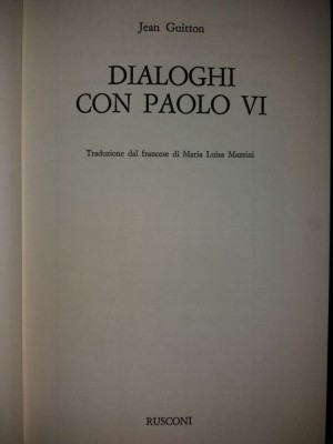 JEAN GUITTON - DIALOGHI CON PAOLO VI {1986} foto