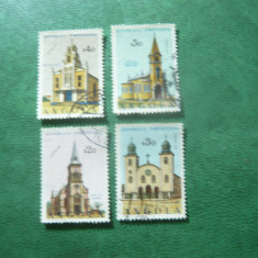 Serie mica Angola portugheza 1963 ,Arhitectura , 4 val. stampilate