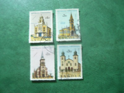 Serie mica Angola portugheza 1963 ,Arhitectura , 4 val. stampilate foto