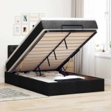 vidaXL Pat otoman cu saltea negru 120x190 cm stofa 3311527
