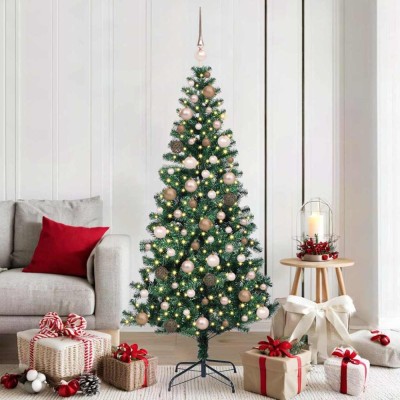 vidaXL Pom de Crăciun artificial pre-iluminat cu 300 LED Verde 180 cm 3396760 foto