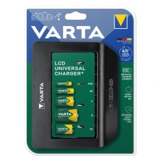Incarcator Baterii Reincarcabile, Fara Acumulatori, LCD UNIVERSAL CHARGER+ cu 4 Canale de Incarcare Individuala, Varta 57688 101 401