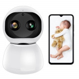 Cumpara ieftin Baby Monitor, FullHD 2MP,Auto Tracking, Vedere Nocturna, Audio-Video,Rotire automata, Rezolutie 1920x1080,Senzor Miscare