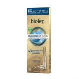 Fiole Antirid Bioten Hyaluronic Gold cu Aur si Acid Hialuronic 4D, 7x1.3ml - Reumplere, Fermitate, Elasticitate, 99% Natural