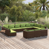 Set mobilier de gradina cu perne, 13 piese, maro, poliratan GartenMobel Dekor, vidaXL