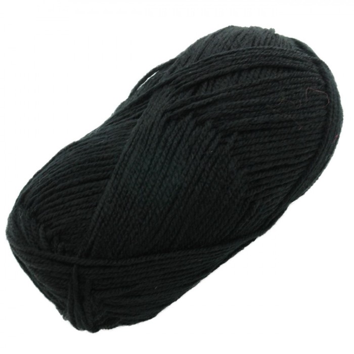 Fir Tricotat Acrilic, Negru, 100g, Lungime 215m, Pentru Ace 4.0-5.0mm