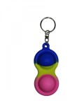 Breloc Pop It Antistres Multicolor, Jucarie Senzoriala Silicon, 8cm, Fete/Baieti, TikTok