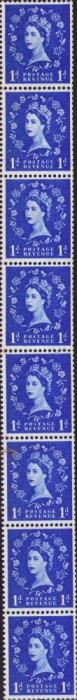 HST A2577N Lot 8 timbre 1 d Revenue Postage Queen Elisabeth II nefrancate