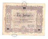 Bancnota Ungaria 10 forinti/forint 1 septembrie 1848, stare buna