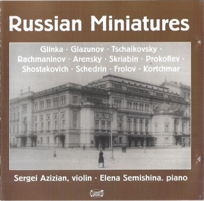 CD Sergei Azizian Violin - Piano Elena Semishina &amp;lrm;&amp;ndash; Russian Miniatures, 2000 foto