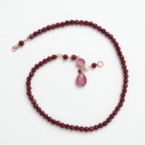 Cumpara ieftin Colier Lilou din agat rubiniu și cuarț